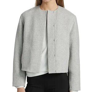 Vince Wool Blend Double Collarless Jacket